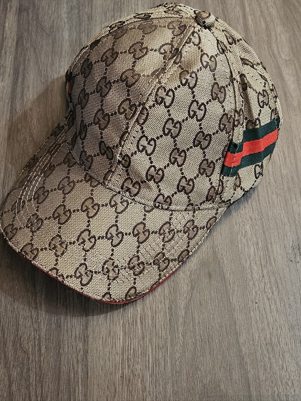 Gucci Brown Beige GG Monogram Cap